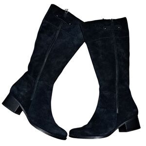 Naturalizer Demi Wide Width Leather Suede Boot Goth Missing Insert S 8.5WW Black